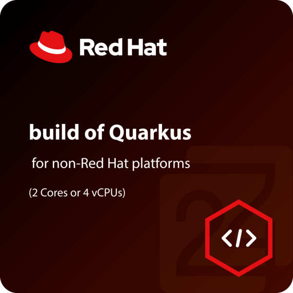 Red Hat build of Quarkus for non-Red Hat platforms (2 Cores or 4 vCPUs)