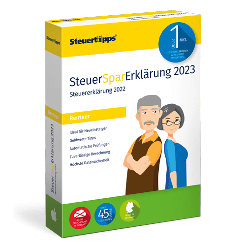 SteuerSparErklärung 2023 Rentner (für Steuerjahr 2022) Mac