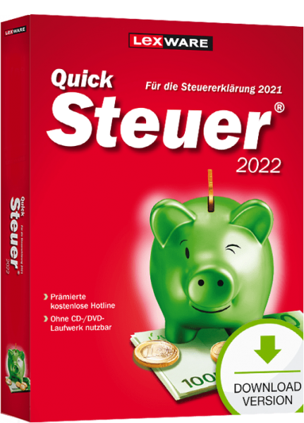 Lexware QuickSteuer 2022, für die Steuererklärung 2021