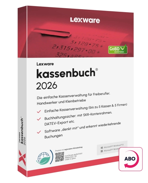 Lexware Kassenbuch 25.00 (2026) ABO