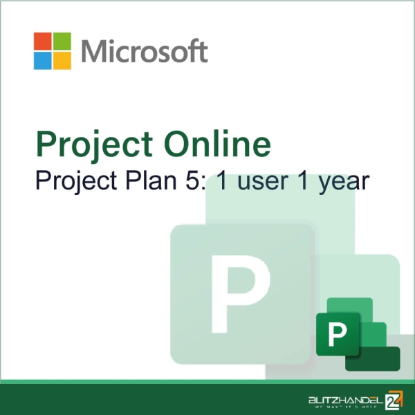 Microsoft Project Online Project Plan 5: 1 user 1 year