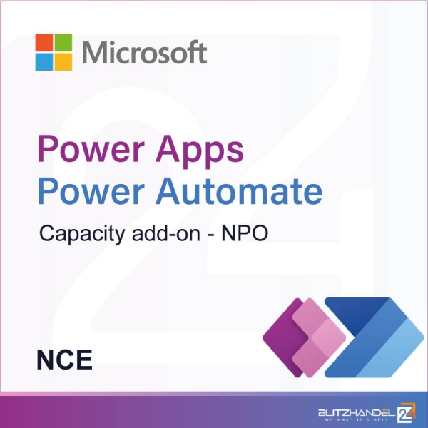 Microsoft Power Apps and Power Automate capacity add-on - NPO (NCE)