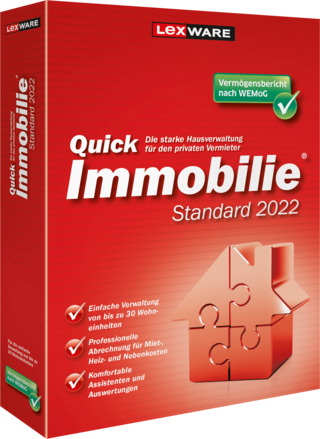 Lexware QuickImmobile Standard 2022, 30 Wohneinheiten, 365 Tage