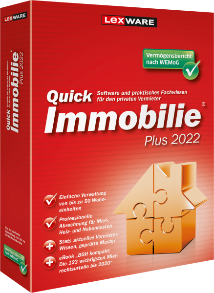 Lexware QuickImmobilie Plus 2022, 50 Wohneinheiten, 365 Tage