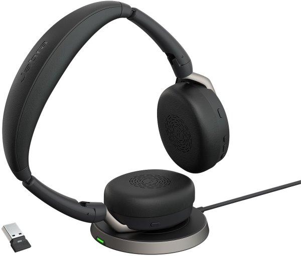 Jabra Evolve2 65 Flex + Wireless Charging Station