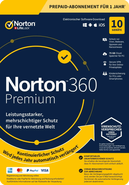 Norton 360 Premium, 75 GB Cloud-Backup