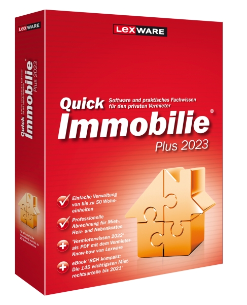 Lexware QuickImmobilie Plus 2023, 50 Wohneinheiten, 365 Tage